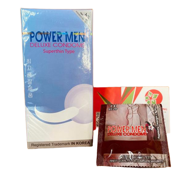 Bao Cao Su Siêu Mỏng POWER MEN DULUXE CONDOMS Hộp 12 Cái - BCS Cao Cấp