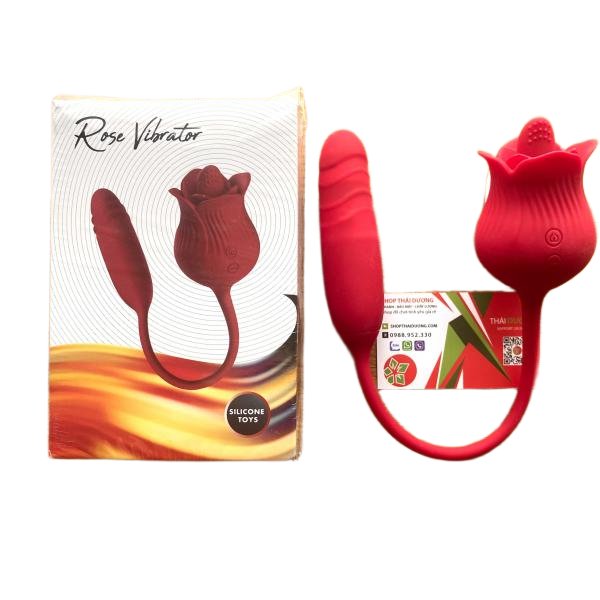Máy Massage Trứng rung Thụt Đôi Hoa Hồng Rose Vibrator
