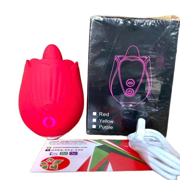 Máy Rung lưỡi Liếm Hoa Hồng 10 Chế Độ Kích Thích Điểm G