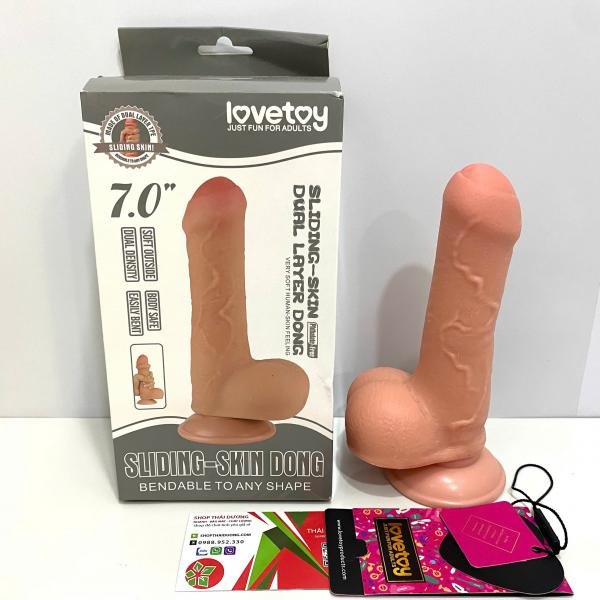 Dildo Silicone Có Bìu Gắn Tường 7 Inch