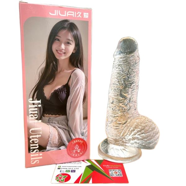 Dương Vật Giả Gắn Tường Có Gân Silicone Jiuai Đế Hít Tường
