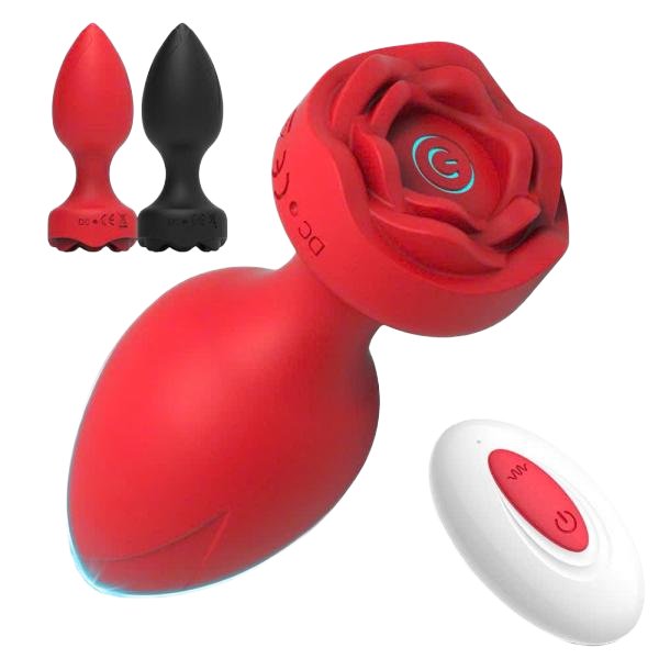Phích Cắm Hậu Môn Hoa Hồng Silicone 10 Chế Điều Khiển Từ Xa